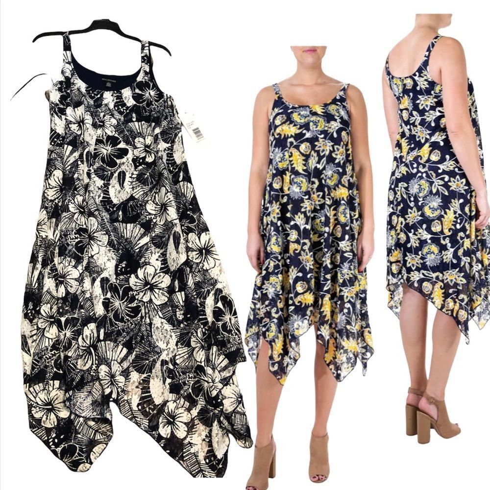 Printed Lace Black floral Hem Shift Dress